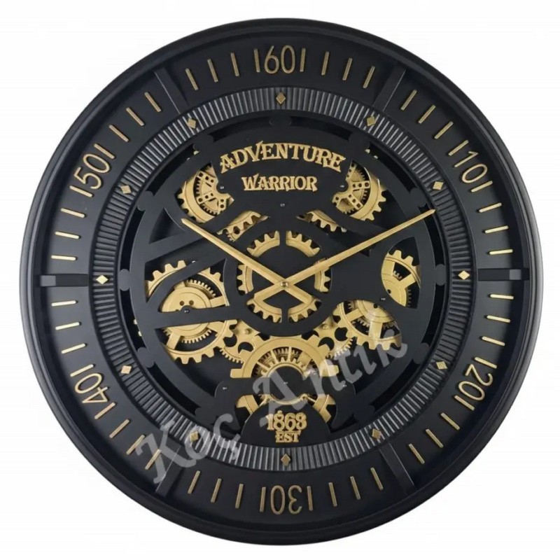 Adventure Black Çarklı Saat 60 Cm